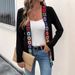 Women's Bohemian Floral Embroidered Knit Cardigan – Stretchy Long-Sleeve Cover-Up (S-XXL, Black/Navy)_ecoleips.com