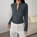 AD711 Fashionable Stand Collar Long Sleeve T-shirt Women, Fall/Winter 2025 New Slim Fit Sports Sweatshirt With Zipper_ecoleips.com
