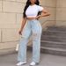 Women's Clothing New Elastic Hole Loose Bell Bottom Pants_ecoleips.com