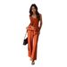 Women's Clothing Elegant V Neck Solid Color Top Set For Women European And American Style Resort Wear Spring Summer_ecoleips.com