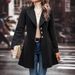 "Tailored Wool-Like Blazer Coat – Slim Fit Notch Lapel (Black/Beige/Rust) | Office To Opera Polyester Sophistication"_ecoleips.com