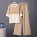 Women's Korean Style Color Block Knitted Set Trendy Pullover Fashion Spring Summer Niche Design Cross Border Trade_ecoleips.com