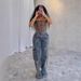 2024 Cross-Border Jeans Autumn Winter New Star Tassel Frayed Loose Straight Casual Long Pants For Women_ecoleips.com