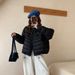 girl Girl 2025 Winter New Puff Cloud Feel Ribbed Jacket For Women Loose Warm Short Small Size 90 Down Coat_ecoleips.com