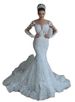 Women's Clothing Wedding Dress Sexy Deep V Neck Fishtail Wedding Dress Lace Wedding Dress_ecoleips.com