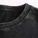 Skull Print Loose Short Sleeve T-Shirt Rock American Dark Retro Washed_ecoleips.com