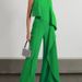 Women's Clothing solid color fashion temperament vest high waist wide leg pants women's irregular zipper jumpsuit _ecoleips.com