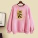 Women's Trendy Fleece Lined Thickened Sweatshirts round Neck Loose Fitting Tops Autumn Winter New Arrivals 2023_ecoleips.com