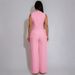 Women's Solid Color V Neck Sleeveless Vest Top Wide Leg Trousers Set Casual Loose Two Piece Spring/Autumn Wear_ecoleips.com
