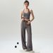 Women's Quick Drying Wide Leg Yoga Pants Outdoor Pilates Training Elastic Waistband Loose Drawstring Sportswear_ecoleips.com
