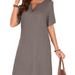Women's Clothing 2025 Summer Casual V-neck Shirt Beach Dress_ecoleips.com