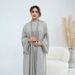 Voya Lightweight Nida Fabric 2-Piece Abaya Set - Flowy Pink Open Robe & Slim Inner Dress - Breathable Modest Wear With Lace Trim For Daily, Prayer & Eid_ecoleips.com