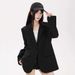 ng2510292 Black New Style Suit, Korean Design, High-end Jacket, 2025, Elegant, Loose-fitting, Spring And Autumn Casual Top_ecoleips.com