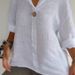 Women's V Neck T-Shirt Loose Fit Cotton Linen Button Detail European American Style Summer Top_ecoleips.com