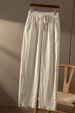 Suitable For All Seasons Summer Ice French Tencel Linen Elastic High Waist Tapered Banana Scythe Long Pants For Women_ecoleips.com