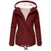 Women's Clothing Waist Plus Velvet Thick Warm Cotton Coat Women's Medium And Long Plush Coat_ecoleips.com