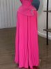 K Women's New Heavy Industry Strapless And Diamond Studded Irregular Top, Pleated Wide Leg Pants Set_ecoleips.com