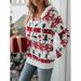 Women's Long-Sleeved Cardigan For Autumn And Winter, Christmas Printed Plush Zipper Jacket_ecoleips.com