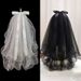 Elegant Pearl-Trimmed Black Veil For Photography, Halloween, And Bridal Styling – Multi-Layered Design With Soft Tulle Fabric_ecoleips.com