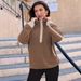 Women's Clothing Zipper Sweatshirt Hoodie Long Sleeve Stand Collar Pullover Casual Color Block Top With Pockets_ecoleips.com