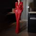 Women's Clothing Elegant Beaded Two-Piece Suit – V-Neck Jacket & High-Waisted Trousers Set"_ecoleips.com