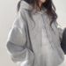 Women's Oversized Embroidered Hoodie, Casual Loose Fit Pullover Sweatshirt_ecoleips.com