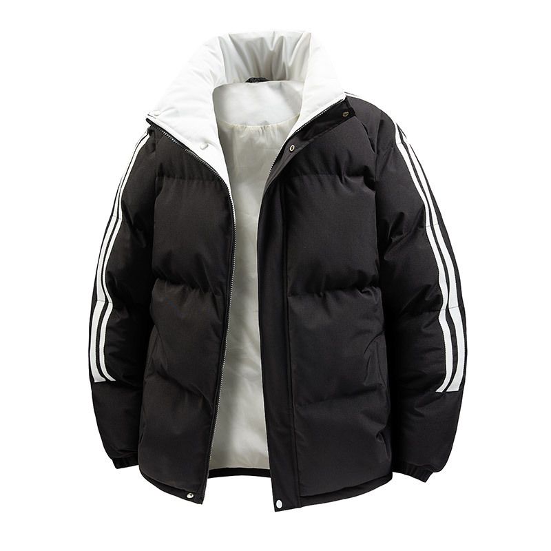 Women's Clothing Winter Puffer Jacket With Stand Collar, Trendy Short Coat For Couples, Thickened Casual Unisex Outerwear, Stylish And Versatile_ecoleips.com
