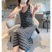 Women's Knitted Lace Camisole Summer High-End Dress, 2026 New Style, Elegant Bodycon Long Dress_ecoleips.com