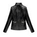 Aria Basics 2024 New Short Large Size Leather Jacket For Women, Cross-Border Wholesale, Elegant European And American Slim Fit_ecoleips.com