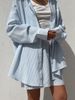 Women's Clothing Pure Cotton Shirt Set Casual Lace Trim Spring Summer Fashion Shorts Outfit_ecoleips.com