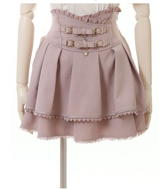 New Leather Buckle Skirt With Double Butterfly Knots, Half Length Skirt With Reduced Back Waist To Look Thin And High Waist, Women's Pants_ecoleips.com
