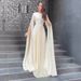 Solid Color Waist Fairy Style Elegant Long Evening Dress For Women_ecoleips.com