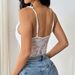 Women's Clothing Spring And Summer New Style Pure Color Slim Sweet Sexy Ins Style Sleeveless Suspender Lace Bodysuit_ecoleips.com