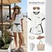Summer Women's Coconut Tree Letter Print Short Sleeve Crew Neck T-Shirt And Interlocking Shorts Set 8010 Print_ecoleips.com