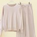 Luxury Knit Cozy Two-Piece Lounge Set for Women Oversized Sweater Wide-Leg Pants Soft Wool Blend Minimalist Fall Winter Staples_ecoleips.com