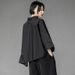 Gothic Oversized Shirt for Women Asymmetrical Layering Polo Collar Dark Aesthetic Loose Fit Open Front Blouse M to XL Black_ecoleips.com