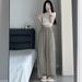Wide For Women In The Summer Of , High Waisted Relaxed, Casual And Lazy, Pleated Yamamoto , Straight Leg Loose_ecoleips.com