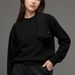 Women's Casual Long Sleeve Round Neck Sweatshirt - Oversized Cotton Pullover For Autumn Winter - Trendy Solid Color Top_ecoleips.com