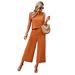 Voya Women's European American Solid Color Fashion Two-Piece Set For Women Summer Elegant Sleeveless Casual Suit_ecoleips.com