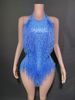 Women's Clothing Halter Neck Tassel Diamond Sleeveless Halter Neck Jumpsuit Dance Performance Clothes_ecoleips.com