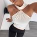 Women's Clothing High Neck Sleeveless Off-Shoulder Elastic Vest Spring/Summer Top Metal Ring Detail Fashion_ecoleips.com