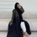 Women's Clothing Elegant Cross-Cultural Abaya With Detachable Open Front, 3D Applique & Crinkle Texture – Modest Long Dress For Women_ecoleips.com