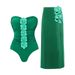 Women's Clothing Swimsuit New 3d Flower Tube Top Fresh Green One Piece Swimsuit Wrap Skirt Suit Female_ecoleips.com