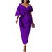 Women's Fashion Solid Color Sexy Big Bow Splicing Split Party Dress Dress Dress_ecoleips.com