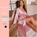 Daenerys European And American Style Sexy Imitation Silk Nightgown For Women Sleeve Fashion Casual Loungewear Long Tie_ecoleips.com