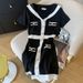 Women's Clothing Women's Summer New Style Small Fragrance Style Design Dress Navy Collar Knitted Skirt Short Skirt Female_ecoleips.com
