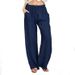 Suitable For All Seasons Plus Size Women's Loose Linen Casual Wide-Leg Pants_ecoleips.com