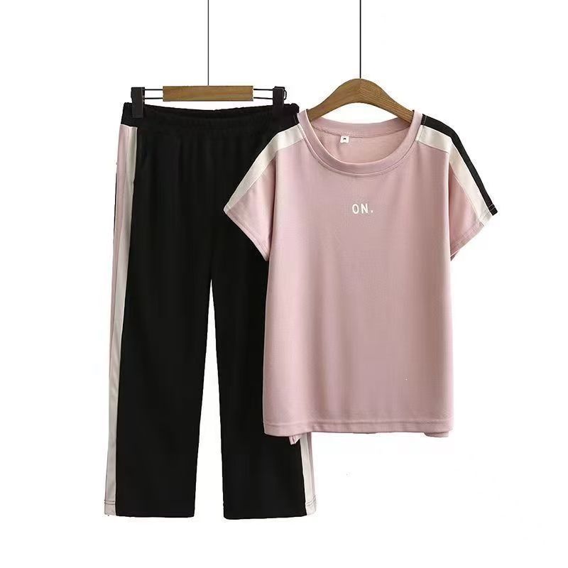 Women’s Cooling Sporty Outfit Set – Breathable Short Sleeve & Lounge Shorts (Sizes M-4XL)_ecoleips.com