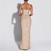 European And American Foreign Trade Women's Sequined Strap Evening Sexy Dinner Dress, Slim-fit Backless Long Dress_ecoleips.com