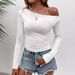 Cross-Border European And American Style Unique Long Sleeve T-Shirt Hot Girl Outing Base Shirt Slim Fit Pullover_ecoleips.com